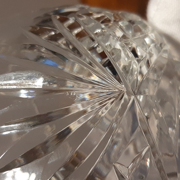 Bohemian Lead Crystal Footed Bowl Pineapple Pattern 3.25” tall - Picture 5 of 9